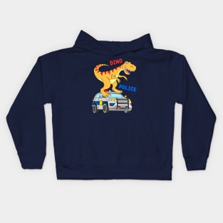 Police Car with Dinosaur Kids Hoodie